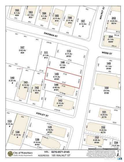 185 Walnut, Waterbury, 06704, 0 , 0 ,0,Lots And Land For Sale,For Sale,Walnut,0,24159948